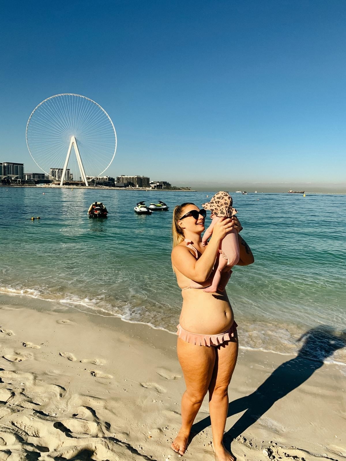 zwanger, buik, kind, strand