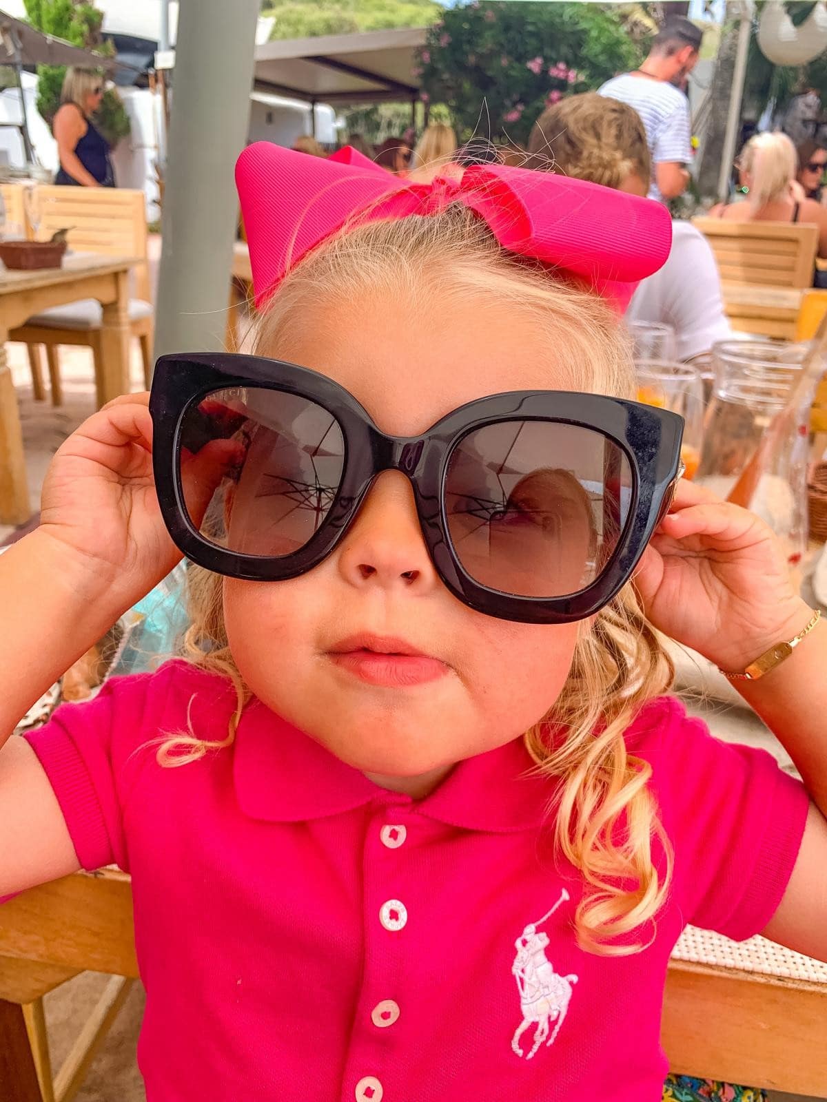 zonnebril, kind, roze