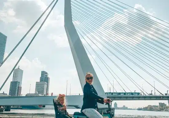 brug, fiets, kind