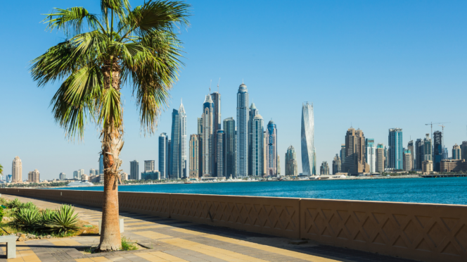 Dubai palmboom skyline