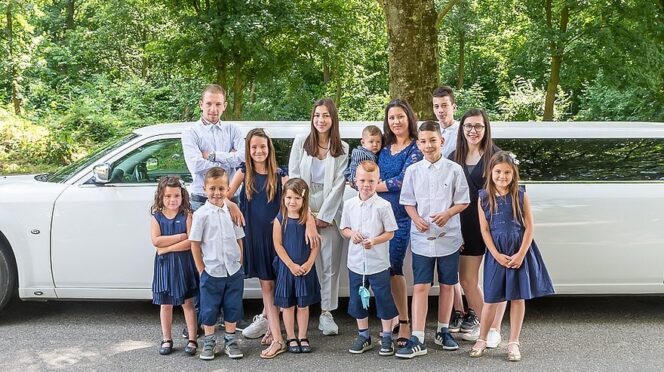 kinderen, familie, limousine
