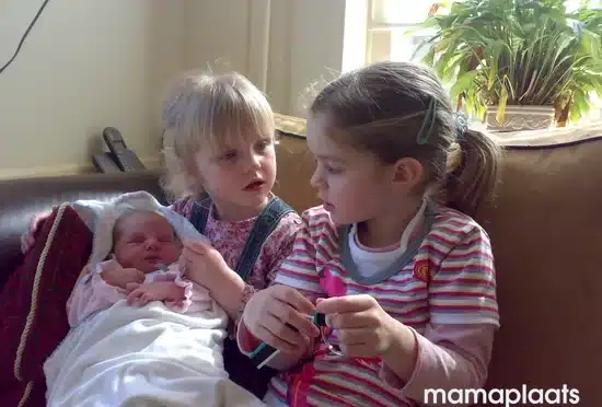 kinderen, baby, bank