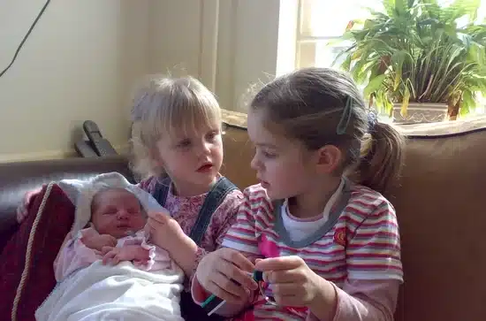 kinderen, baby, bank