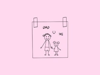 betrokken vader illustratie van een kindertekening