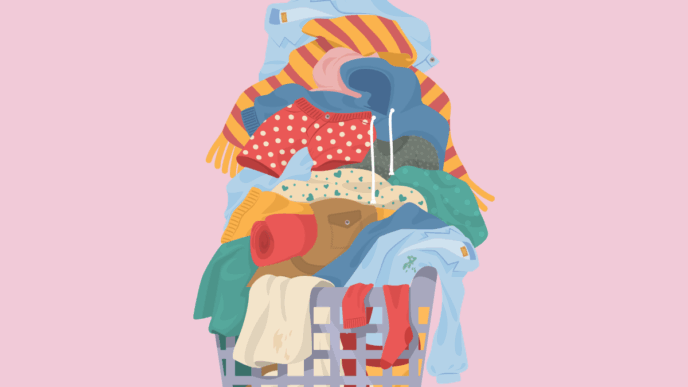 uitpuilende wasmand