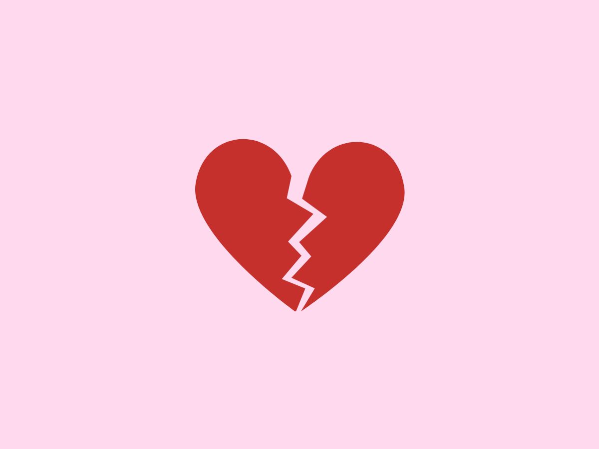 twijfelen aan je relatie illustratie van een gebroken hart
