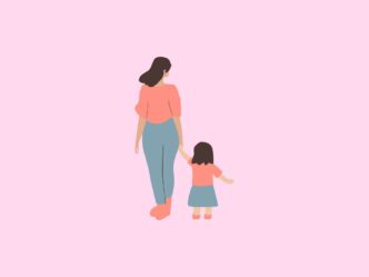 dochter neemt afstand illustratie van moeder en dochter