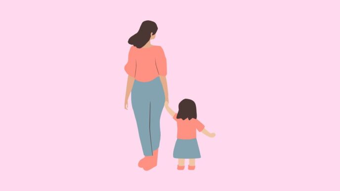 dochter neemt afstand illustratie van moeder en dochter