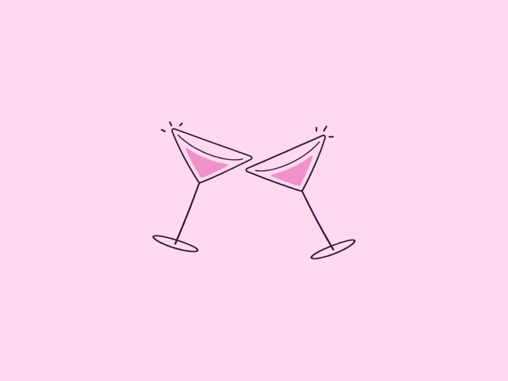 single na scheiding illustratie van twee klinkende glazen