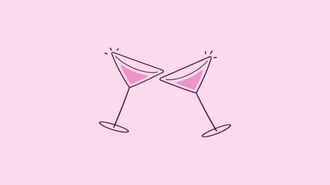 single na scheiding illustratie van twee klinkende glazen