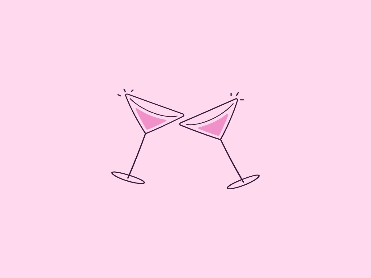 single na scheiding illustratie van twee klinkende glazen