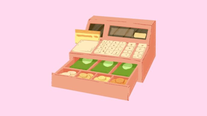 zelfscan supermarkt illustratie van kassa