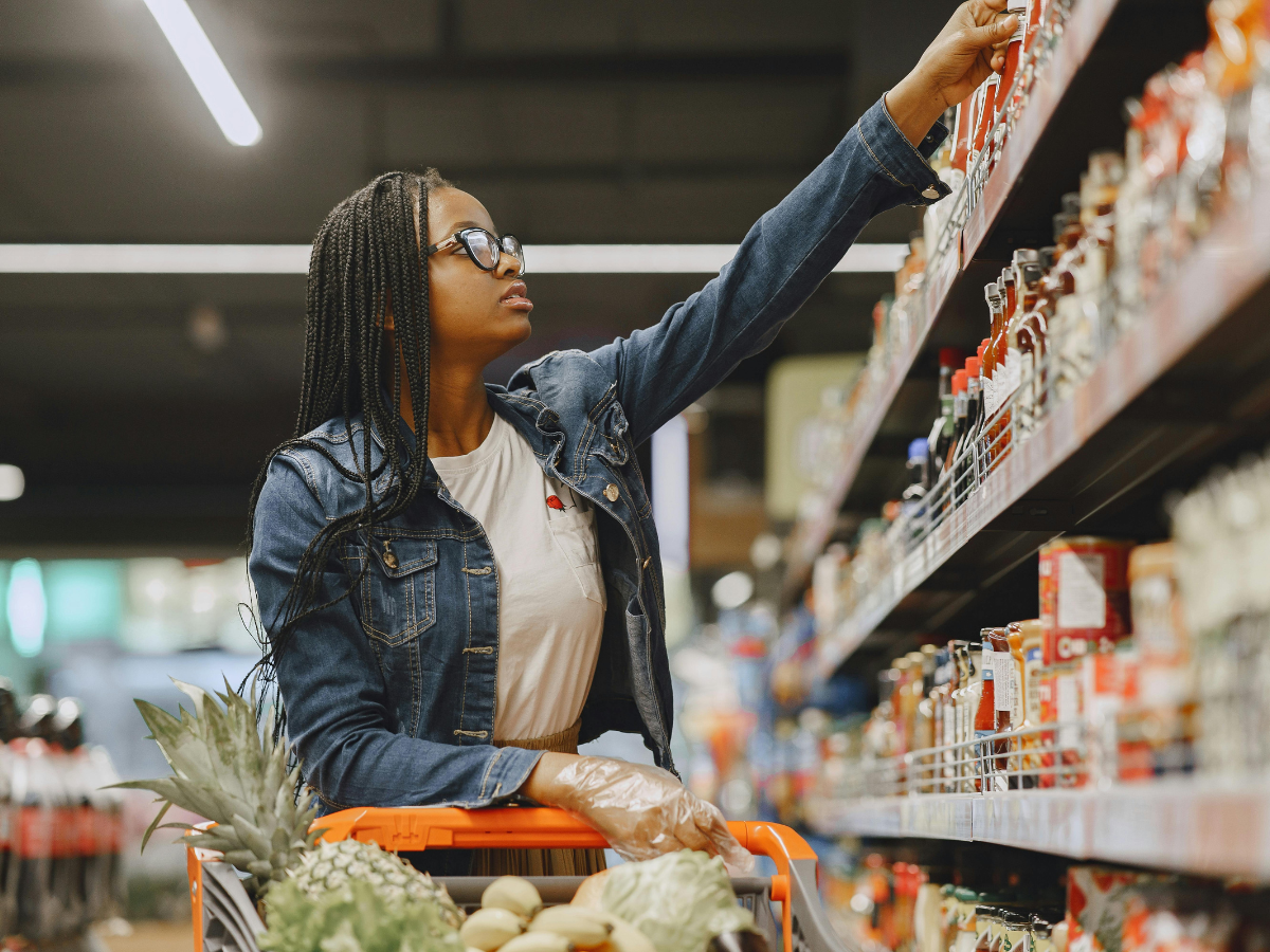 dure boodschappen supermarkt winkelwagen
