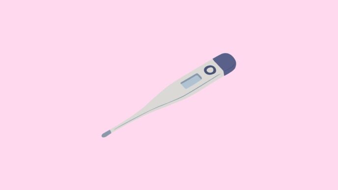 ziek zijn als moeder illustratie van een thermometer