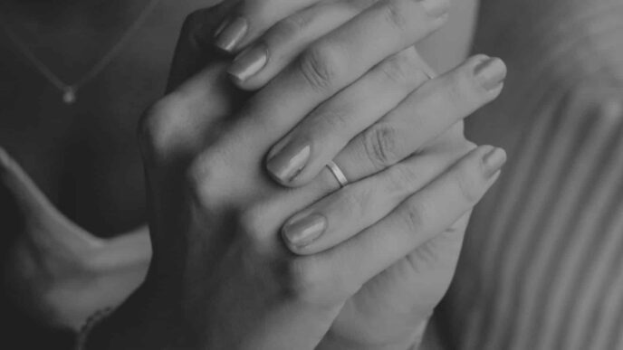 handen, vrouw, zwart wit