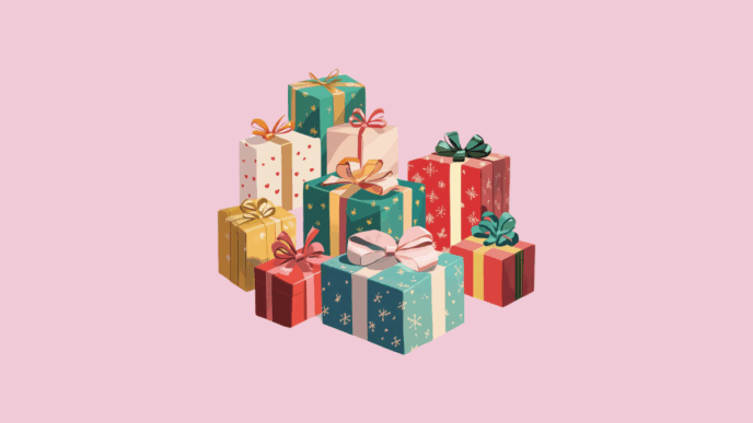 cadeaus, kerst, roze