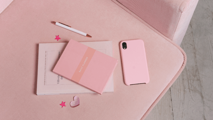 huishoudboekje gezin van vijf roze