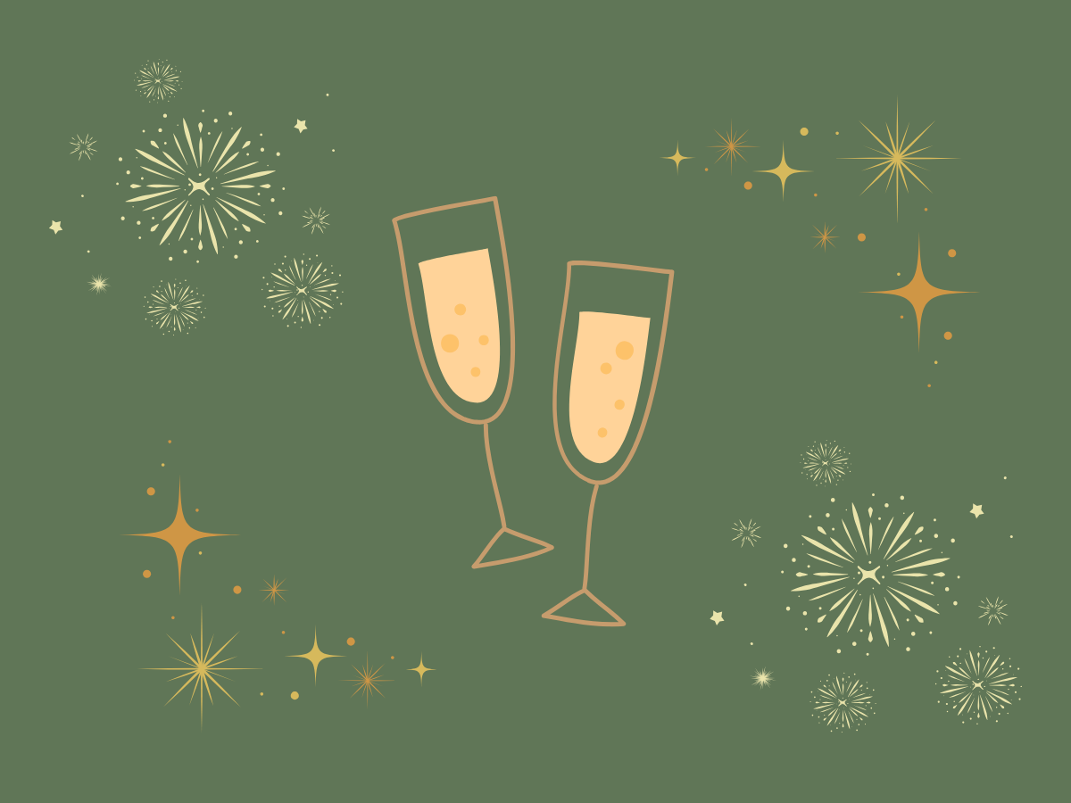 Horoscoop 2026 kind champagne illustratie