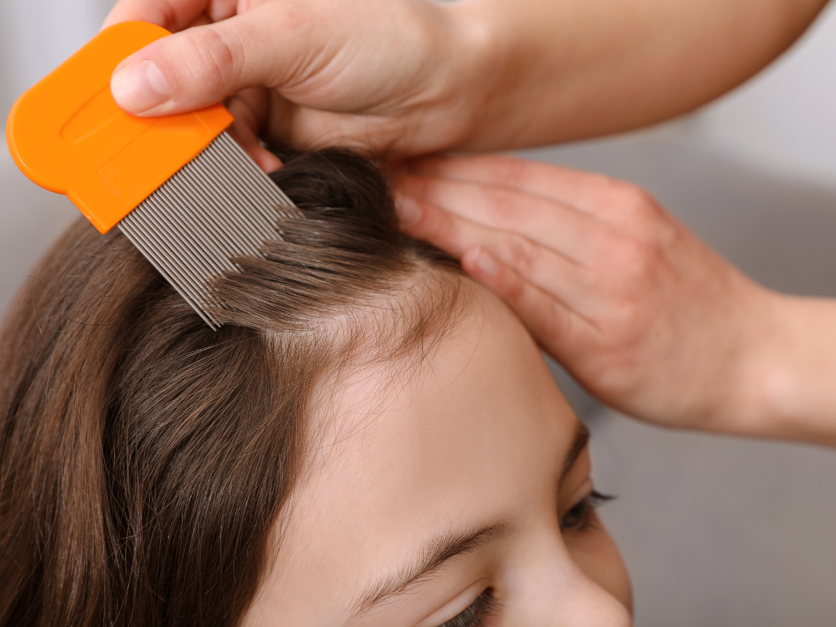 luizenmaatregelen onnodig kind die met luizenkam wordt behandelt