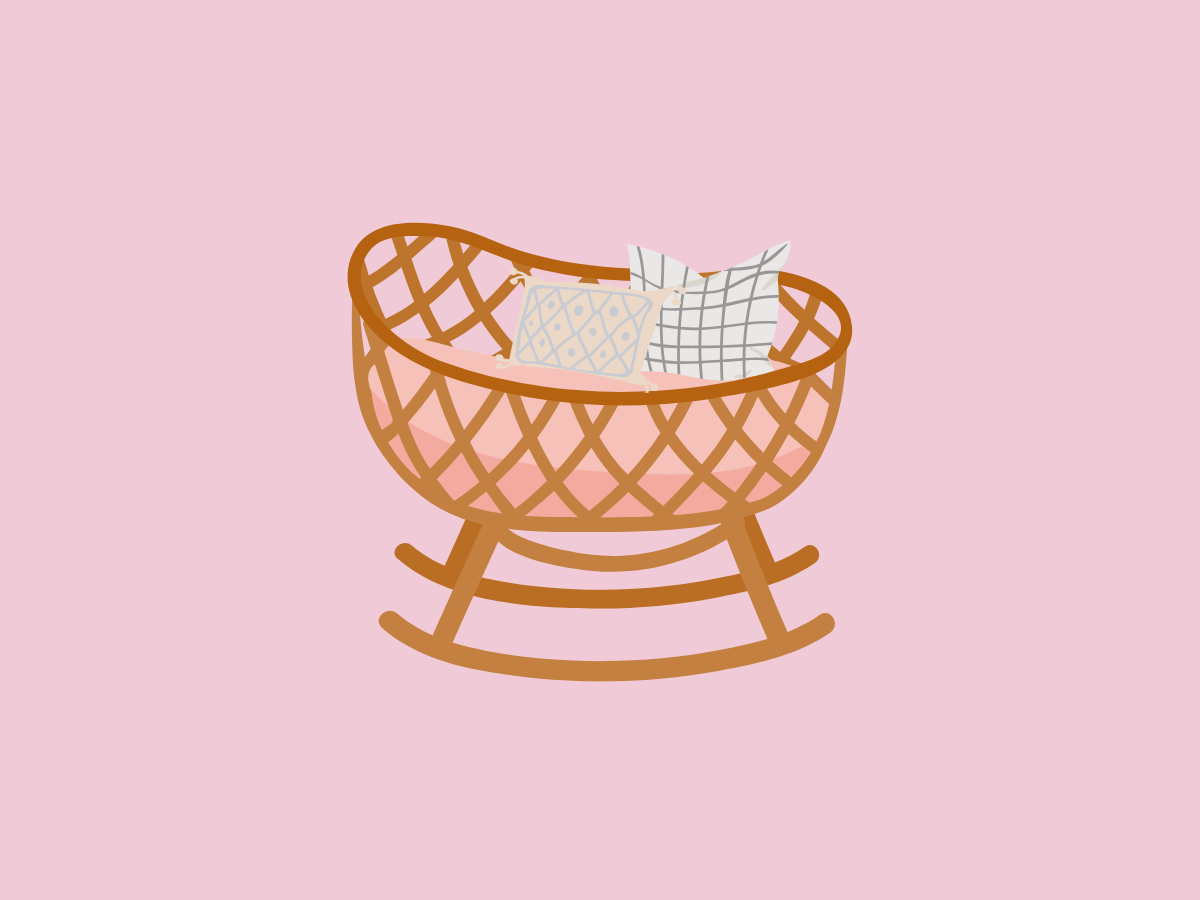 niet verbonden met baby illustratie kraambedje zonder baby