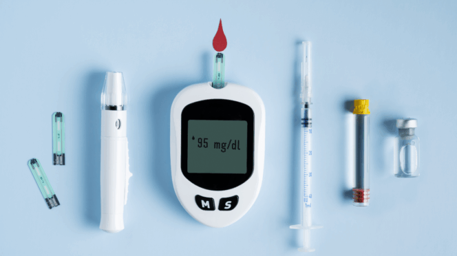 zwangerschapsdiabetes foto van verschillende diabetes spullen