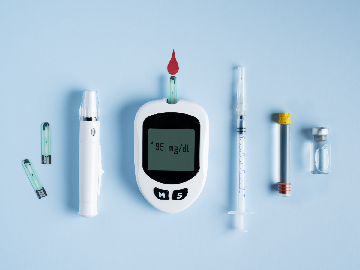 zwangerschapsdiabetes foto van verschillende diabetes spullen