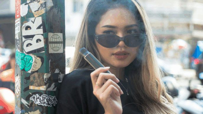 tieners kopen vape foto van meisje met vape