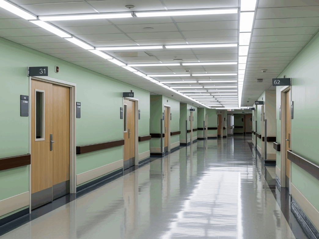 vader brengt baby zelf ter wereld foto van ziekenhuisgang