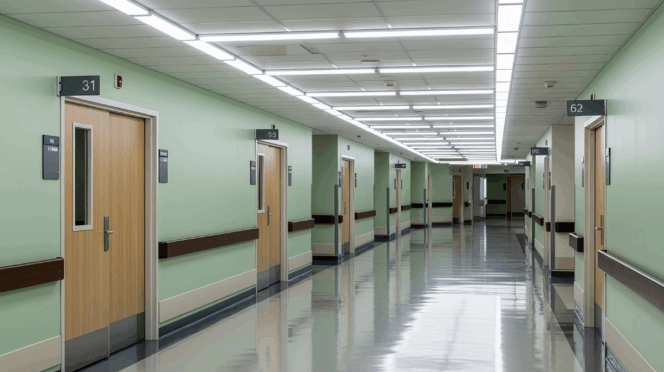 vader brengt baby zelf ter wereld foto van ziekenhuisgang