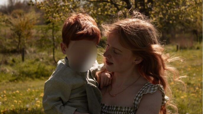 zwanger tijdens depressie foto van alicia en zoontje