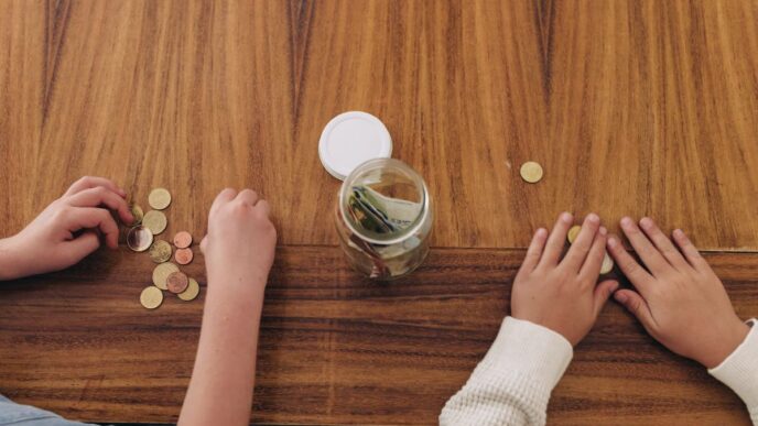 ziektewet gezin geld foto van familie die spaart