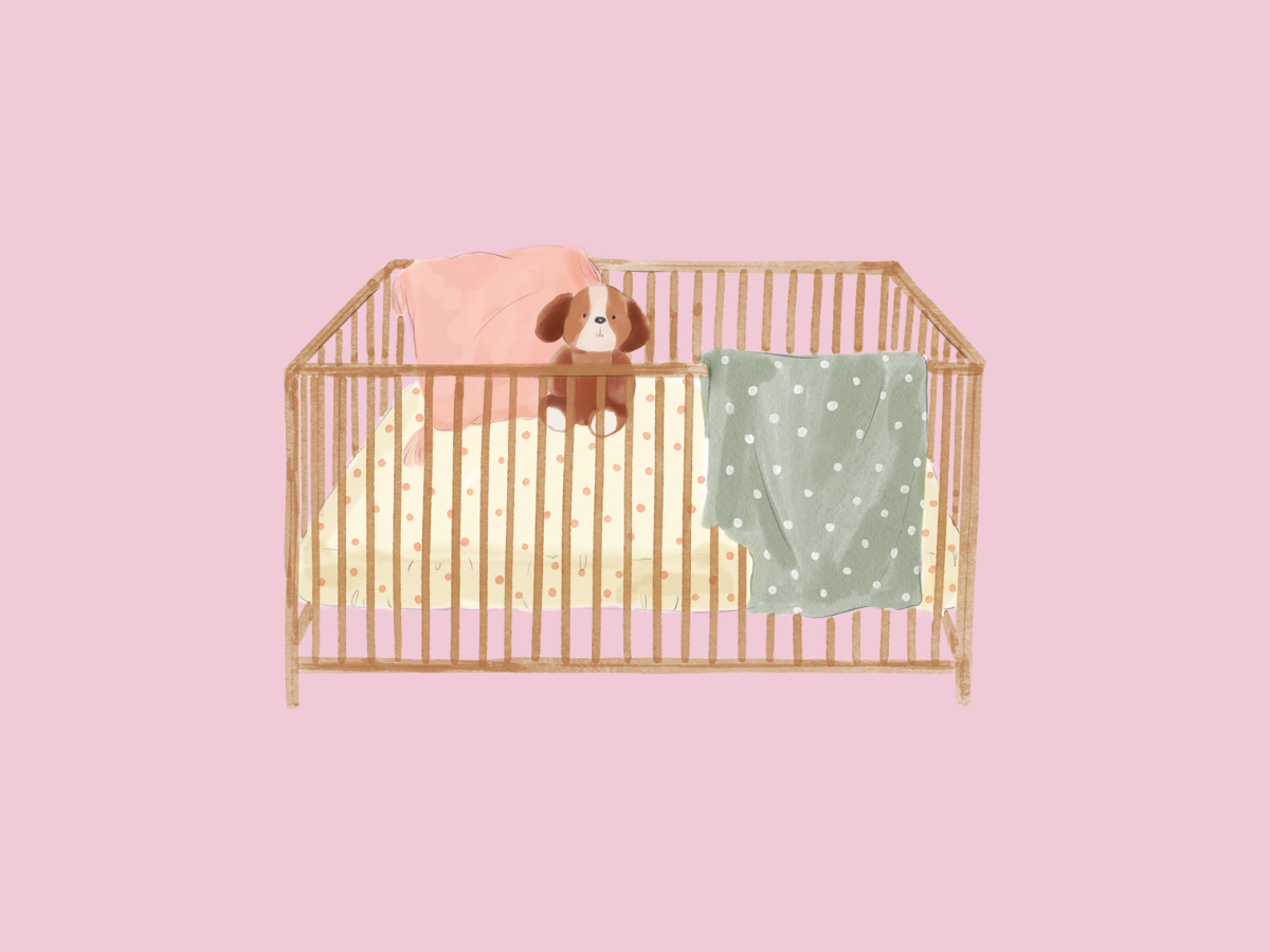 spijt van naam baby illustratie babybedje