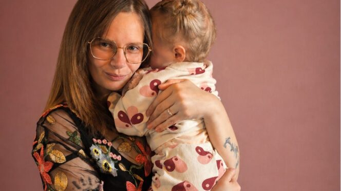 postnatale depressie foto van sandra en dochter