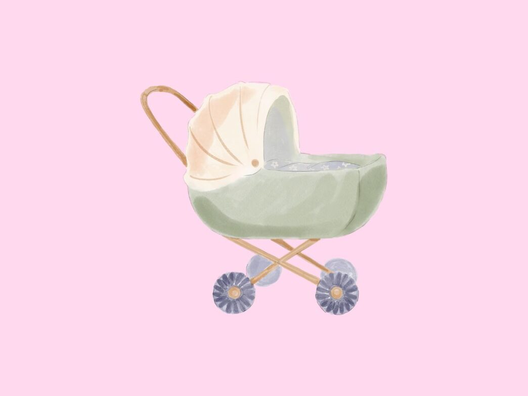 intrusieve gedachten moeder illustratie kinderwagen