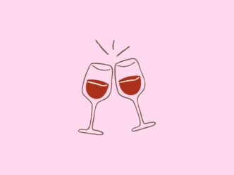 geen beste vriendin volwassen vrouw illustratie van twee wijnflessen
