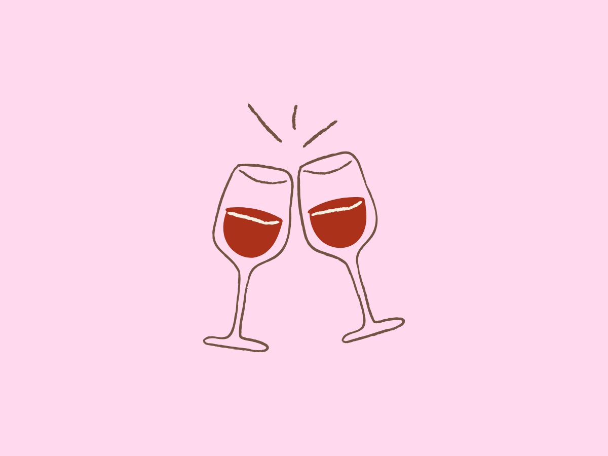 geen beste vriendin volwassen vrouw illustratie van twee wijnflessen