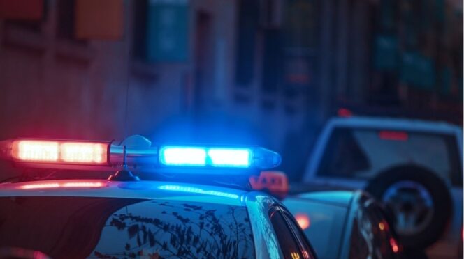 baby gevonden in rivier Frankrijk foto van politieauto's