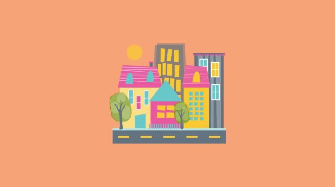 burenruzie illustratie van huizen