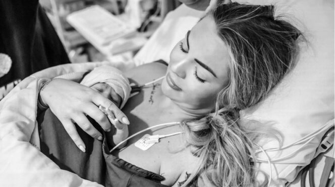 tweede keizersnede foto van kelly tijdens bevalling