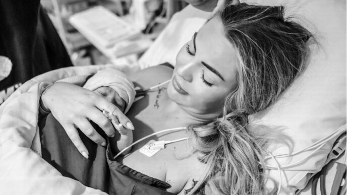 tweede keizersnede foto van kelly tijdens bevalling
