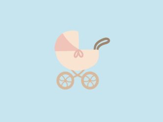 oppas locatie delen illustratie van kinderwagen