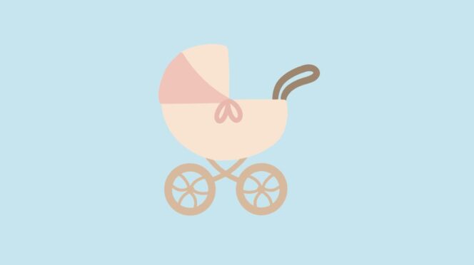 oppas locatie delen illustratie van kinderwagen