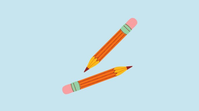 Klassenapp illustratie van twee potloden