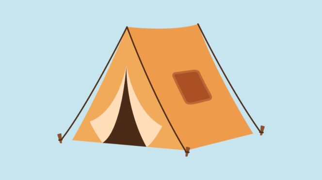 Camping WhatsApp-groep illustratie van tent