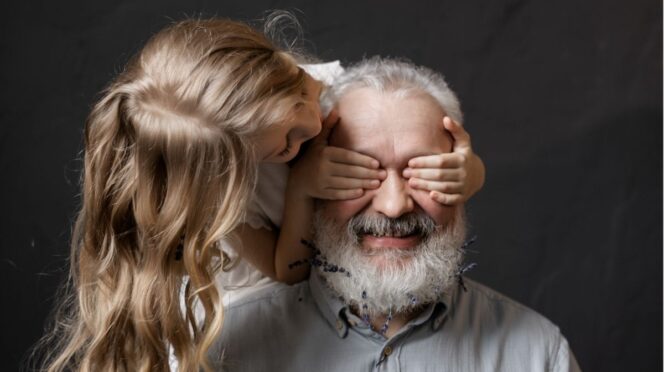Schoonvader foto van opa en kind