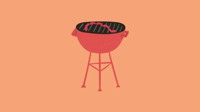 moeder van één kind illustratie van bbq