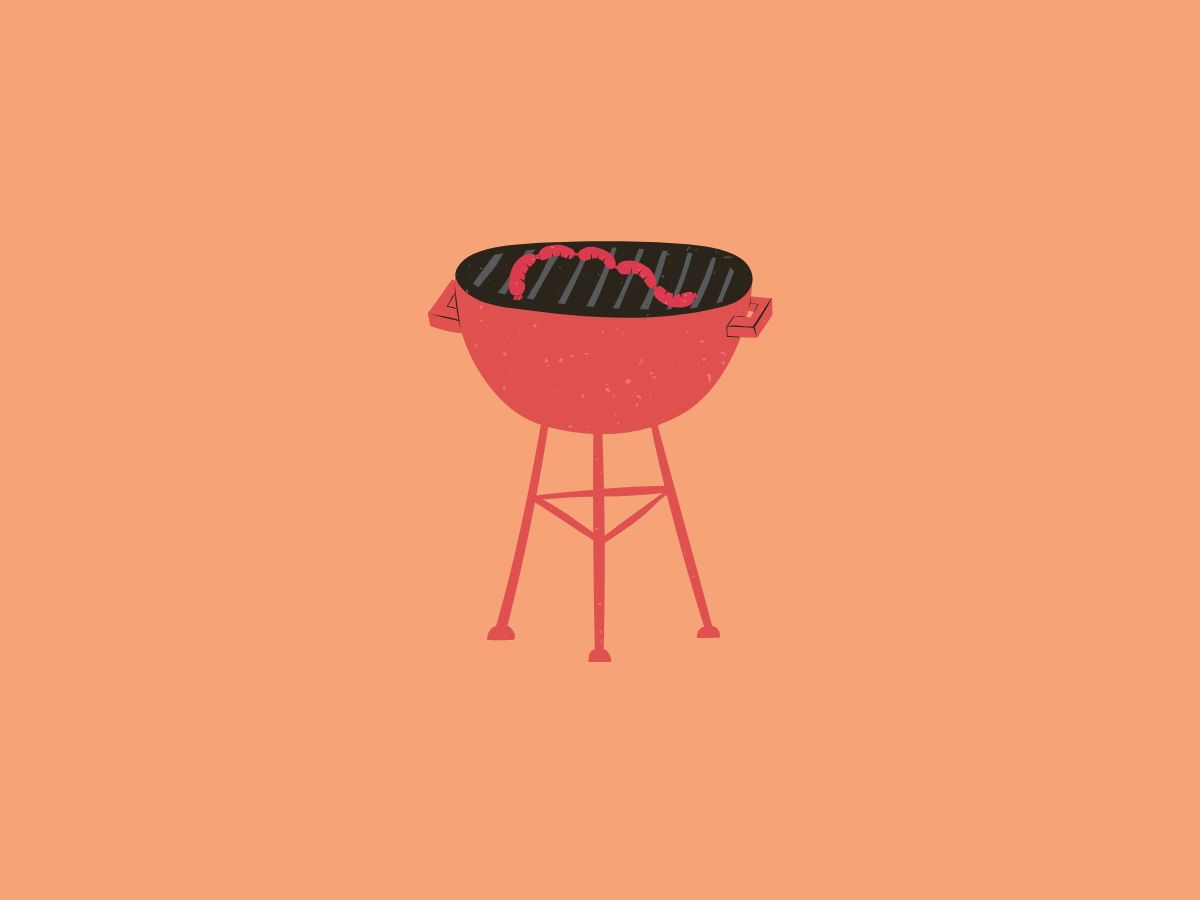 moeder van één kind illustratie van bbq