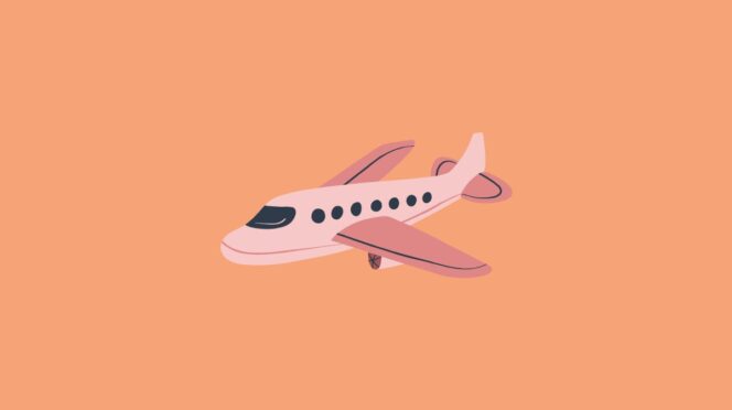 vliegen met een baby illustratie van vliegtuig
