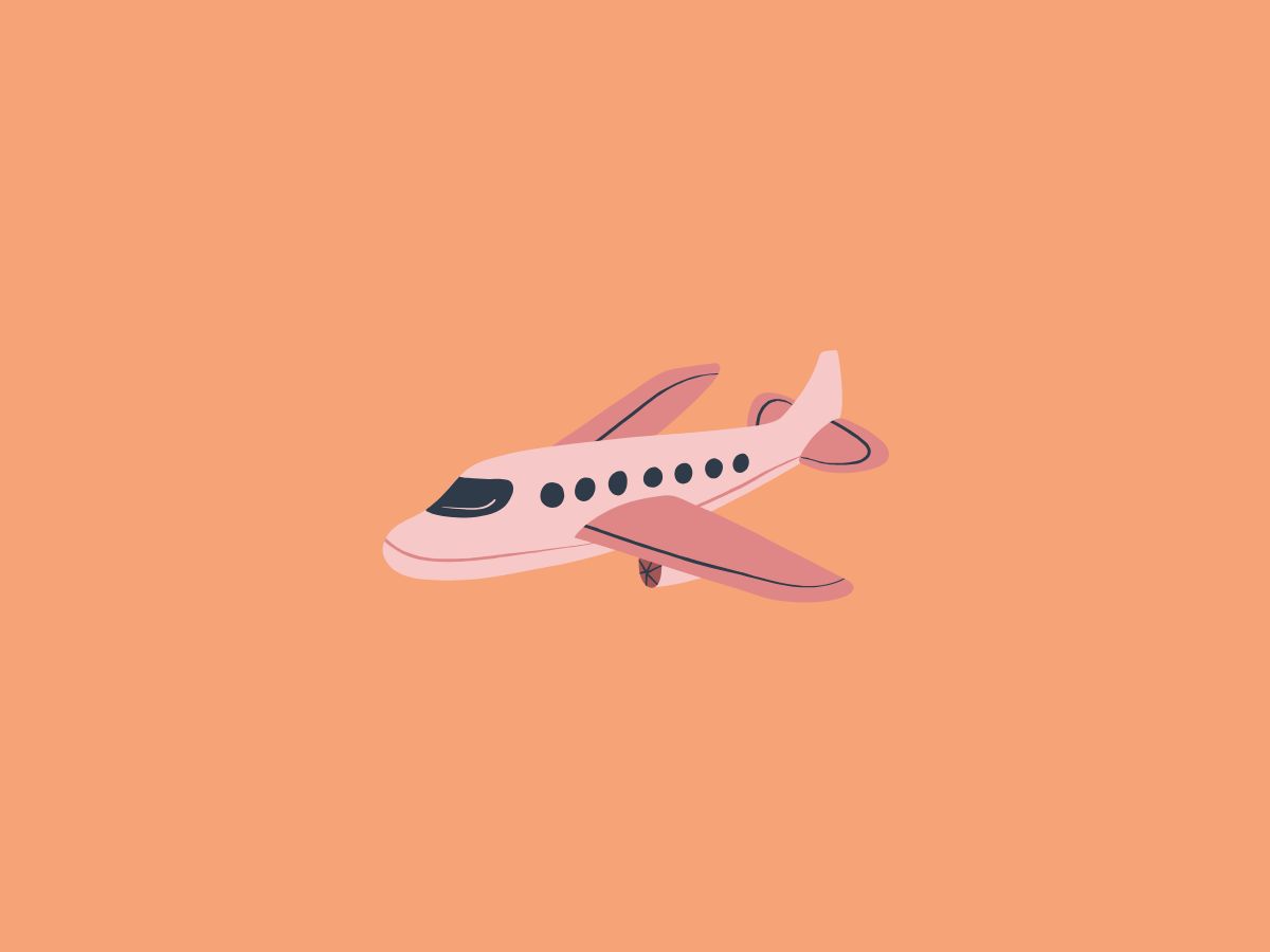 vliegen met een baby illustratie van vliegtuig