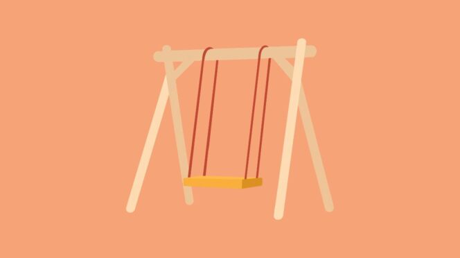 ander kind corrigeren illustratie van schommel